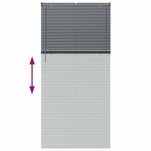 Щора за прозорец С завеси Тъмносив Алуминий