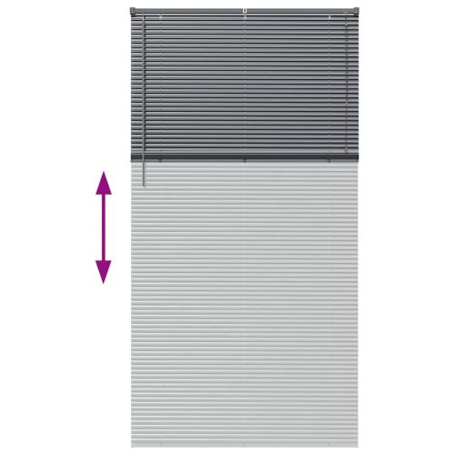 Щора за прозорец С завеси Тъмносив Алуминий