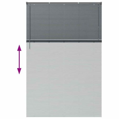 Щора за прозорец С завеси Тъмносив Алуминий