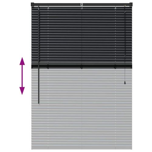 Щора за прозорец С завеси Черно Алуминий