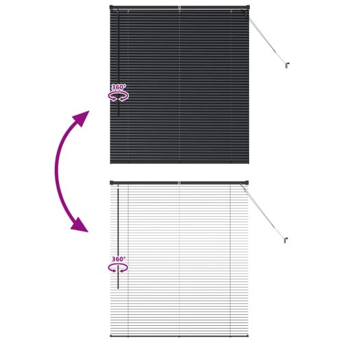 Щора за прозорец С завеси Черно Алуминий