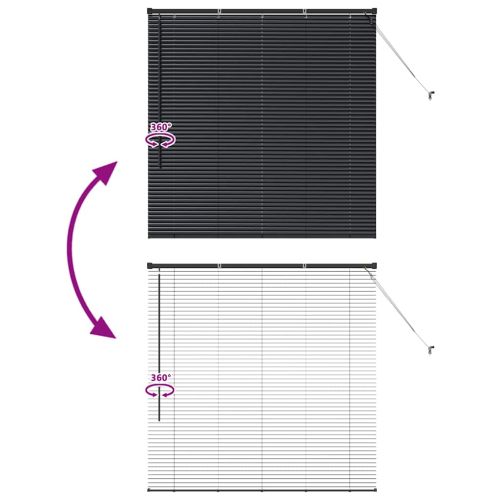 Щора за прозорец С завеси Черно Алуминий