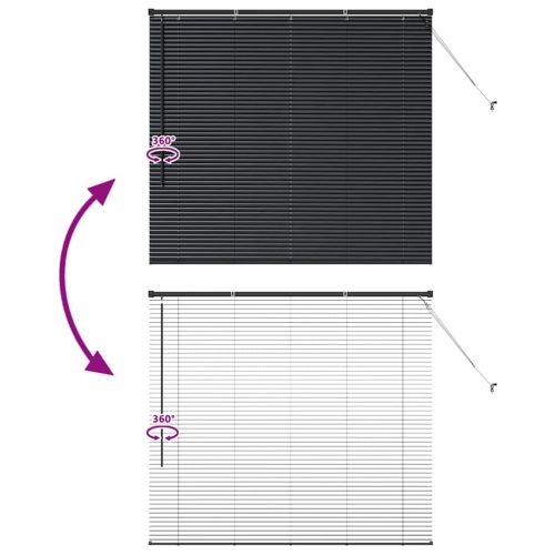 Щора за прозорец С завеси Черно Алуминий