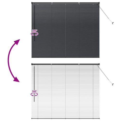 Щора за прозорец С завеси Черно Алуминий