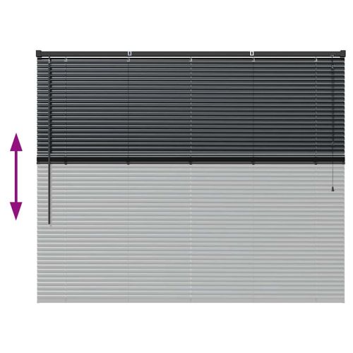 Вертикални щори С завеси Черно 130 x 160 см Алуминий