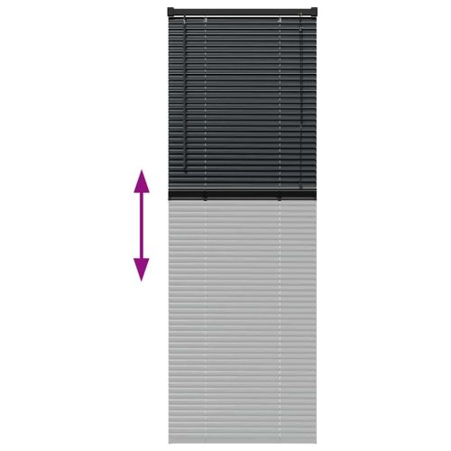 Вертикални щори С завеси Черно 175 x 55 см Алуминий