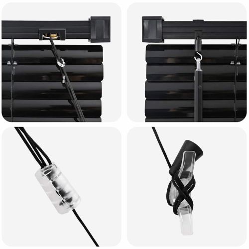 Вертикални щори С завеси Черно 175 x 60 см Алуминий