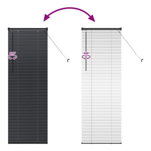 Щора за прозорец С завеси Черно Алуминий