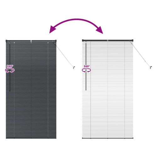 Щора за прозорец С завеси Черно Алуминий