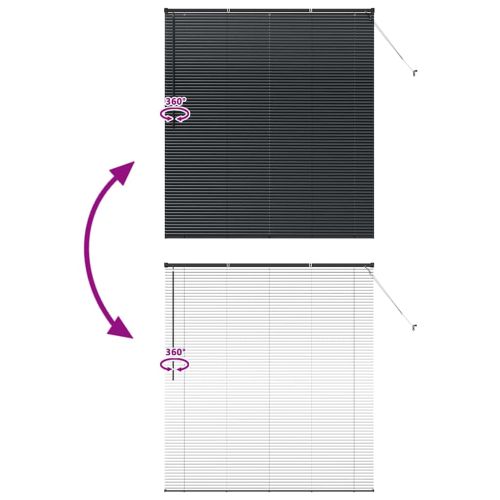 Щора за прозорец С завеси Черно Алуминий