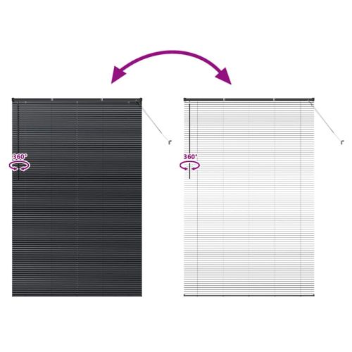 Щора за прозорец С завеси Черно Алуминий