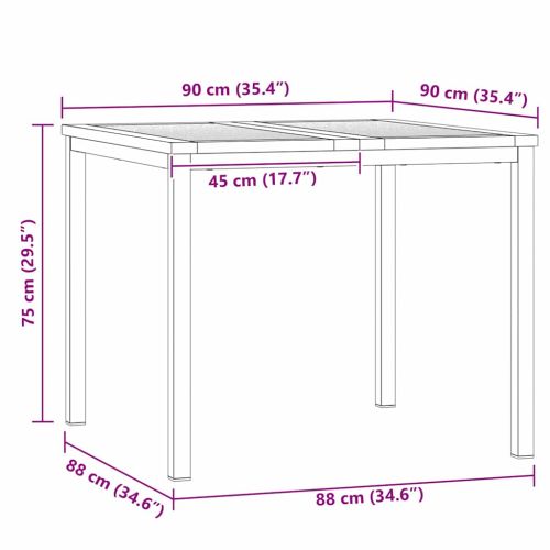 Масазахранене Кафяво 90 x 90 x 75 cm Солидно акациево дърво