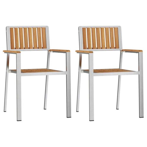 Градинскистол 2 pcs Кафяво 56x54,5x87см Масивно тиково дърво