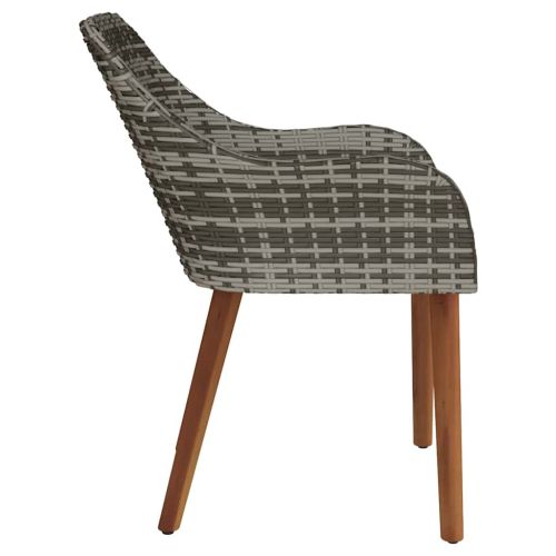 Градински стол 2 pcs Сив 55 x 62.5 x 82см полиратан