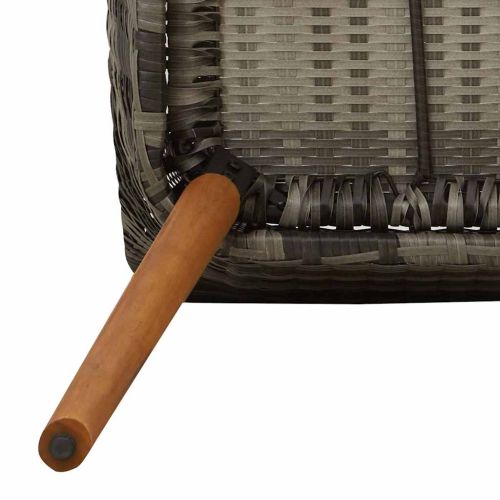 Градински стол 2 pcs Сив 55 x 62.5 x 82см полиратан