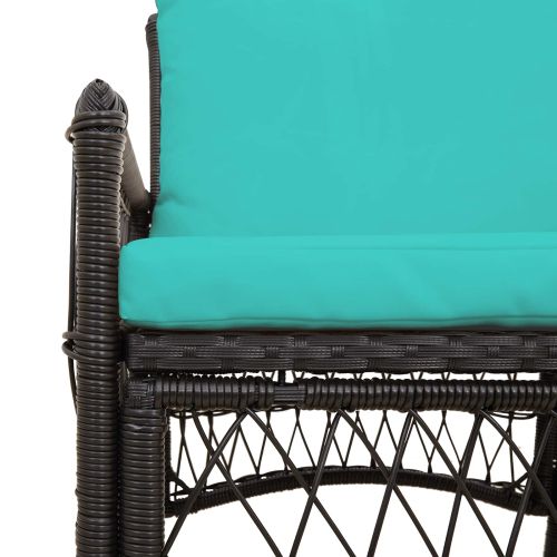 Градински стол с възглавница Черно 73 x 61 x 77 см полиратан