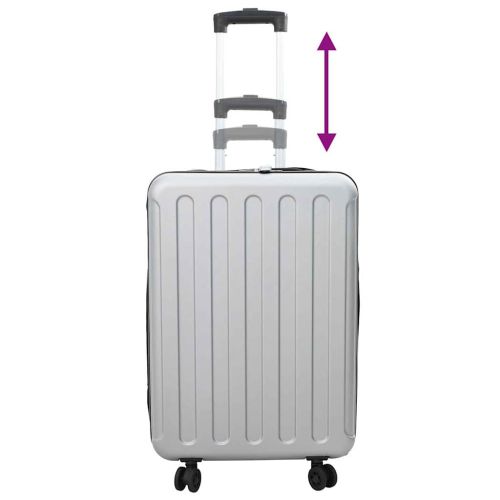 Куфар с заключване Сребрист 43 x 27 x 66 см ABS пластмаса