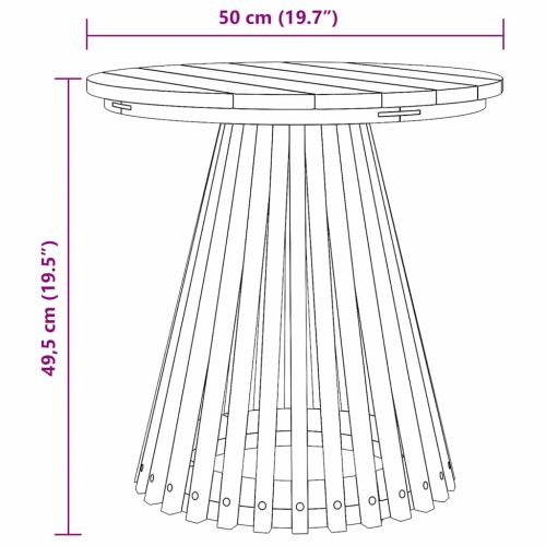 Странична маса Кафяво 50 x 50 x 49,5 см Солидно тиково дърво