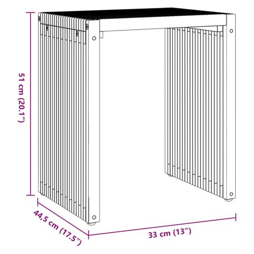 Странична масичка за градина 3 pcs Кафяво 33 x 44,5 x 51 см