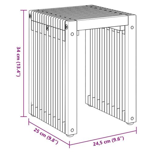 Странична масичка за градина 3 pcs Кафяво 33 x 44,5 x 51 см