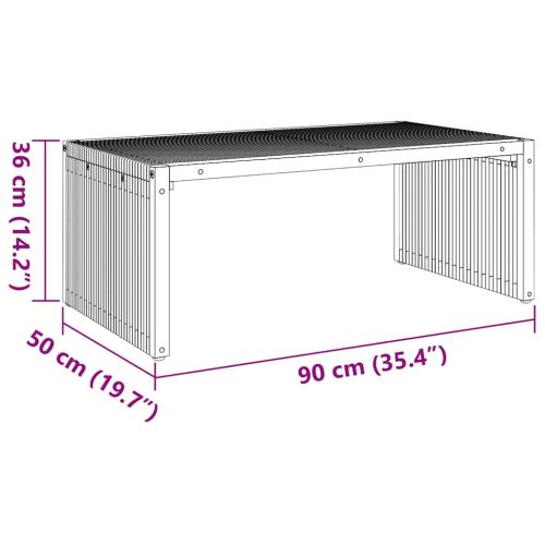 Странична масичка за градина Кафяво 90 x 50 x 36 cm