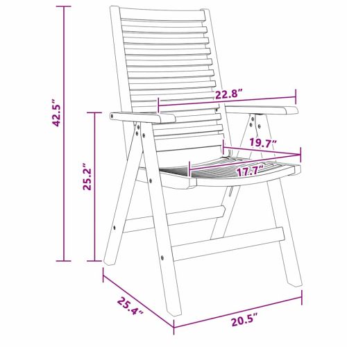 Градински столове 2 pcs Кафяво 52 x 64.5 x 108 см