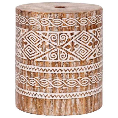 Основа за чадър Бял измит Ø34 x 40 см Масивно дърво