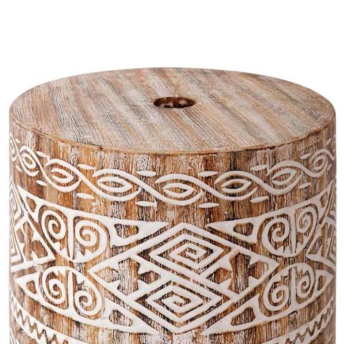 Основа за чадър Бял измит Ø34 x 40 см Масивно дърво