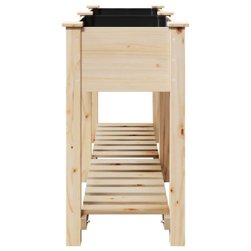 Градинска саксия Бежово 161 x 43 x 76,5 см Солидно ела дърво