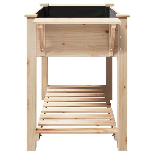 Градинска саксия Бежово 155 x 59 x 76,5 см Солидно ела дърво