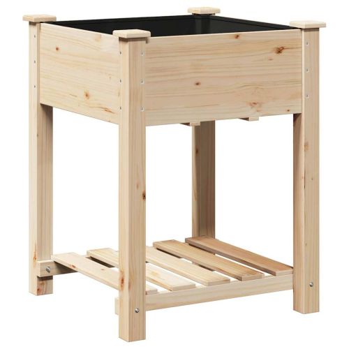 Градинска саксия Бежово 60,5 x 60 x 76,5 см Солидно ела дърво