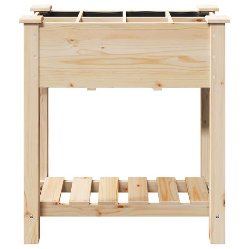 Градинска саксия Бежово 71 x 37 x 76,5 см Солидно ела дърво