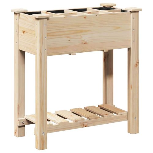 Градинска саксия Бежово 71 x 37 x 76,5 см Солидно ела дърво