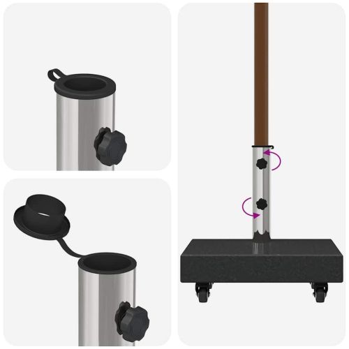 Основа за чадър Черно 45 x 25 x 45 см Гранит