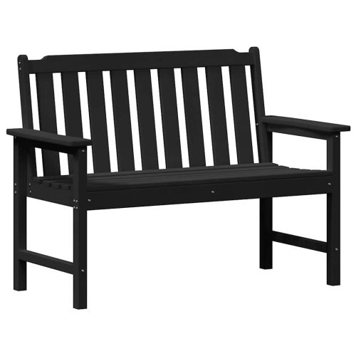 Градинска пейка с възглавница Черно 120 x 59 x 88 см HDPE