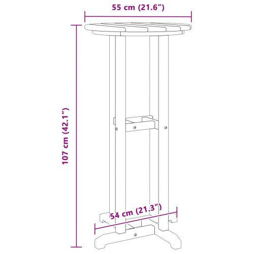 Бар маса Бяло 55 x 55 x 107 cm Полиетилен