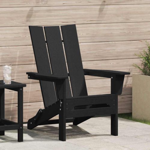 Сгъваем Adirondack стол Черно 74.5 x 80.5 x 90 см HDPE