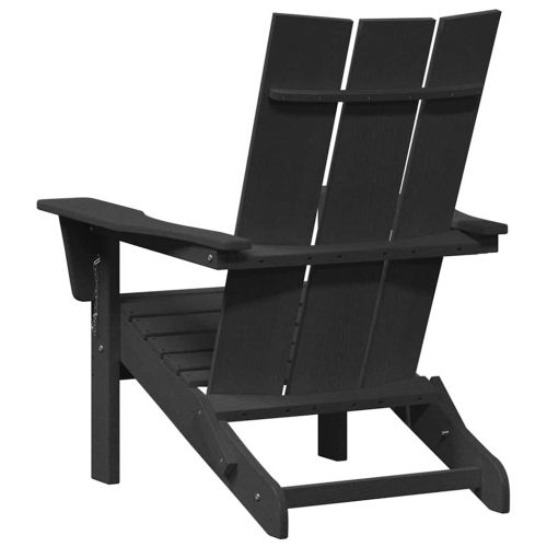 Сгъваем Adirondack стол Черно 74.5 x 80.5 x 90 см HDPE