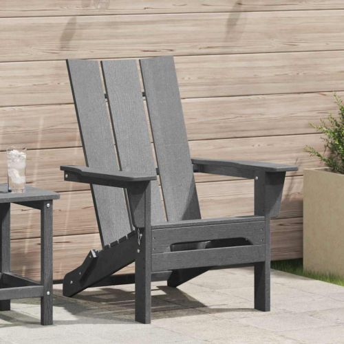 Сгъваем Adirondack стол Светлосиво 74.5 x 80.5 x 90 см HDPE