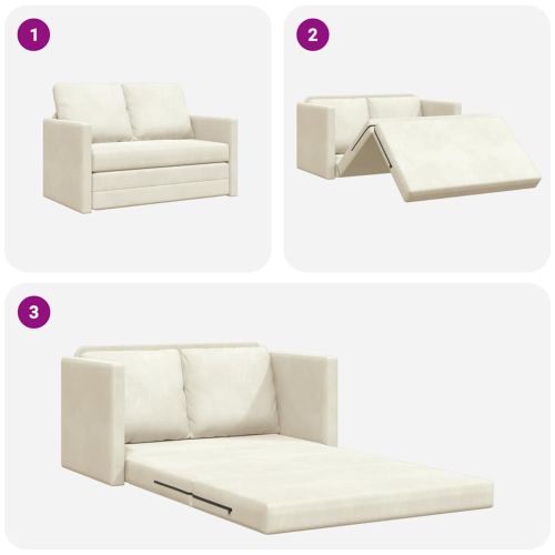 Диван легло Крем 204 x 122 x 60 см Кадифе