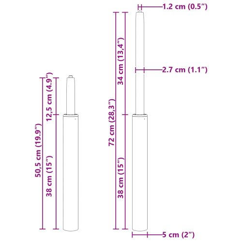 Газов цилиндър за офис стол Черно 21,5 см Желязо