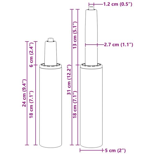 Газов цилиндър за офис стол Хром 7 см Желязо