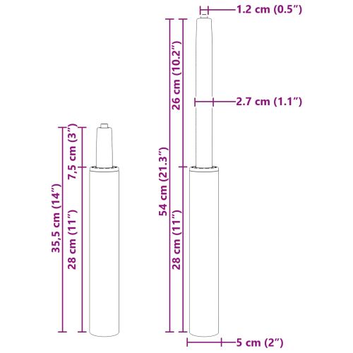 Газов цилиндър за офис стол Хром 18,5 см Желязо