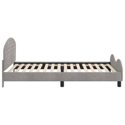 Легло за деца с табла с таблото Светлосиво 80 x 200 cm Кадифе