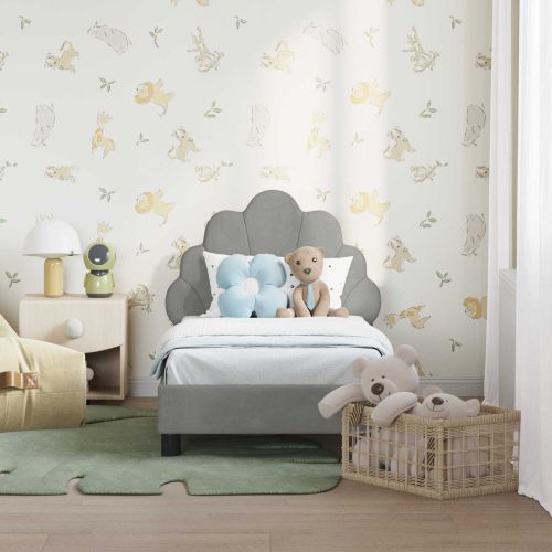 Легло за малко с главна дъска Светлосиво 70 x 140 cm Кадифе