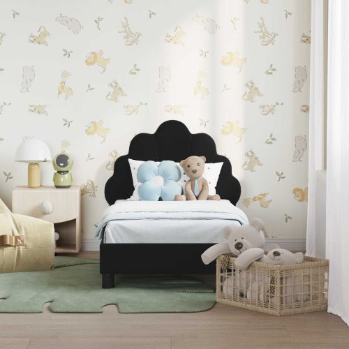 Легло за малко с главна дъска Черно 70 x 140 cm Кадифе