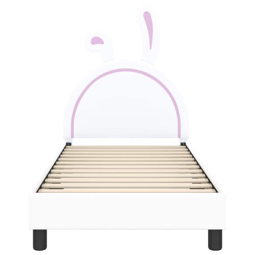 Легло за деца с табла с таблото Бяло 80 x 160 cm PU