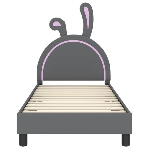 Легло за деца с табла с таблото Светлосиво 80 x 160 cm PU