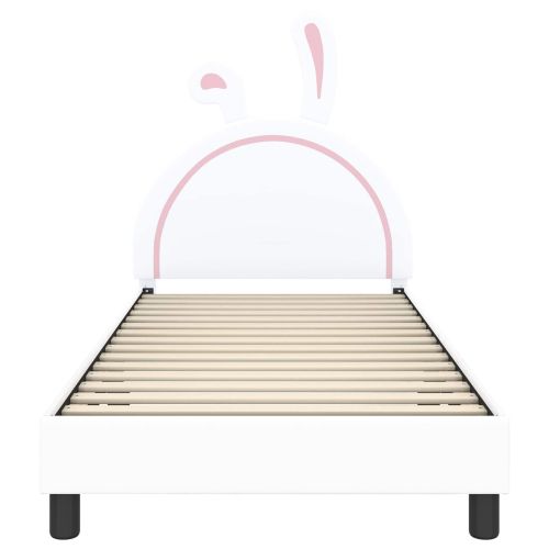 Легло за деца с табла с таблото Бяло 90 x 200 cm PU