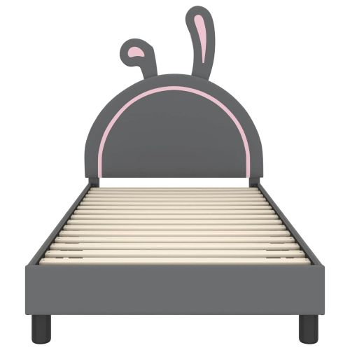 Легло за деца с табла с таблото Светлосиво 90 x 200 cm PU